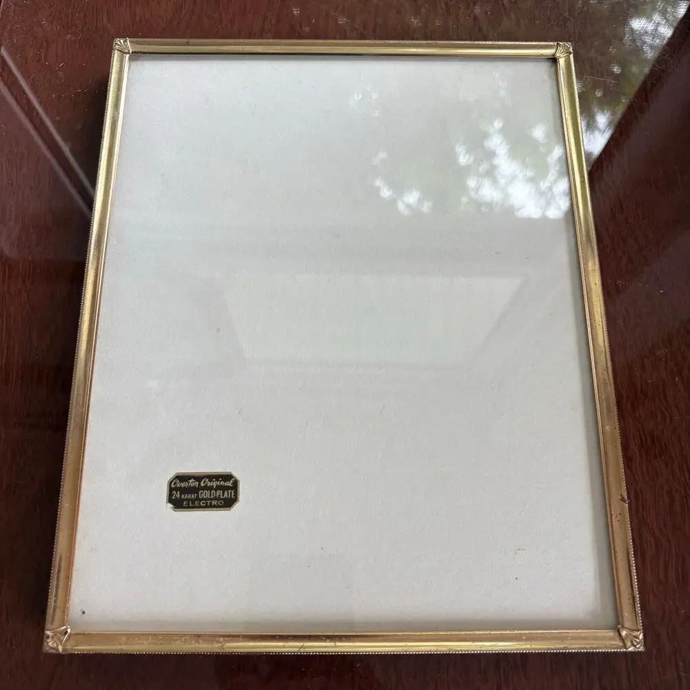 Vintage Overton 24K Gold Plate Ornate Milgrain 8x10 Frame